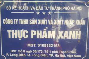 CÔNG TY TNHH SẢN XUẤT VÀ NHẬP KHẨU THỰC PHẨM XANH