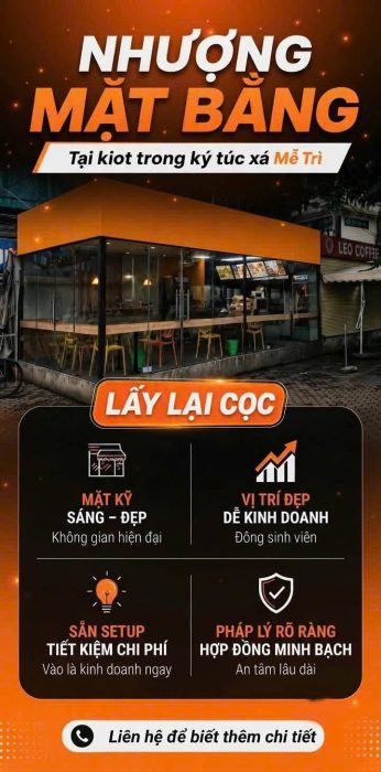 SANG NHƯỢNG GẤP KÍ ỐT LÔ GÓC KTX MỄ TRÌ – VỊ TRÍ ĐẮC ĐỊA, ĐÔNG KHÁCH